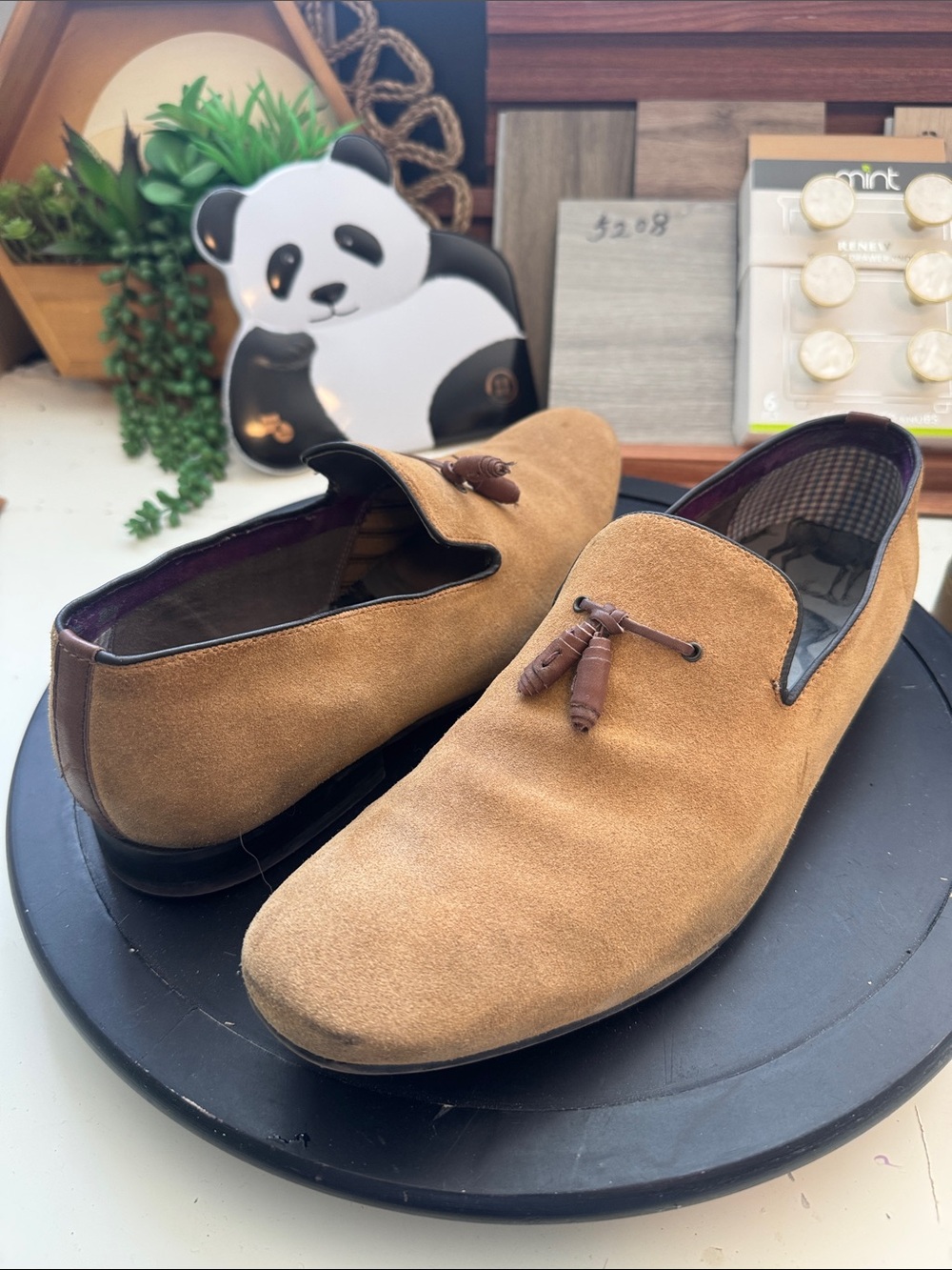 Ted Baker Tan Suede Tassel Loafers